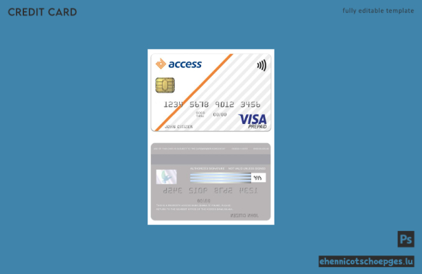 Ghana Access Bank Visa Prepaid-Karte – Beispielvorschau
